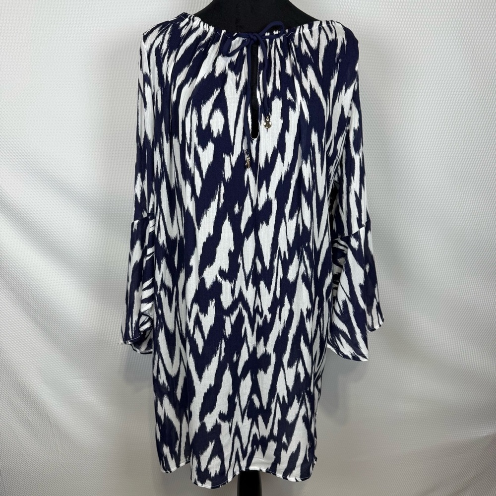 Anne Cole Navy/White Ikat Beach Coverup NWOT Size Medium/Large